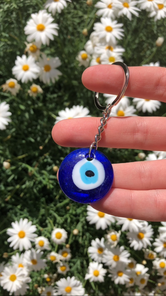 Blue Turkish Evil Eye Keychain