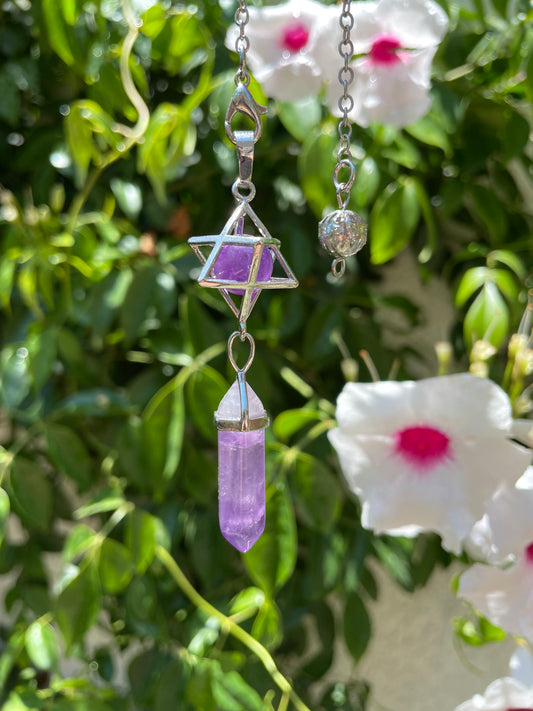 Amethyst Metal Star Pendulum