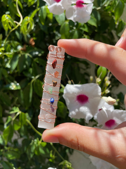 Chakra Selenite Wand